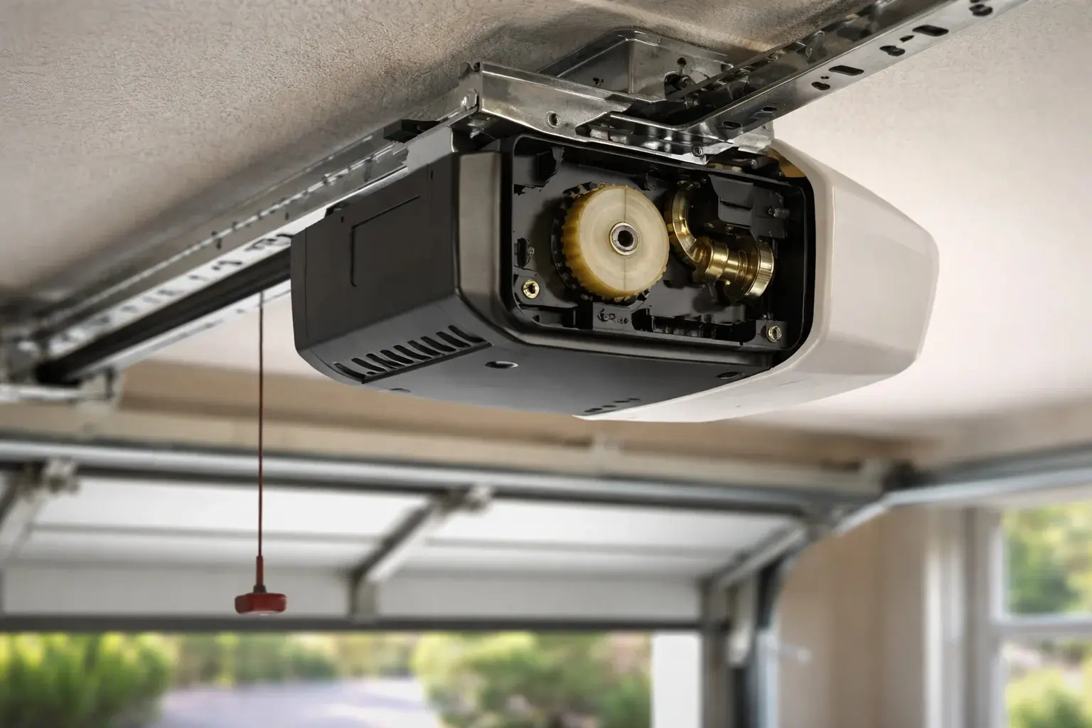 Garage door technician inspecting repair parts in Killearn Estates Tallahassee